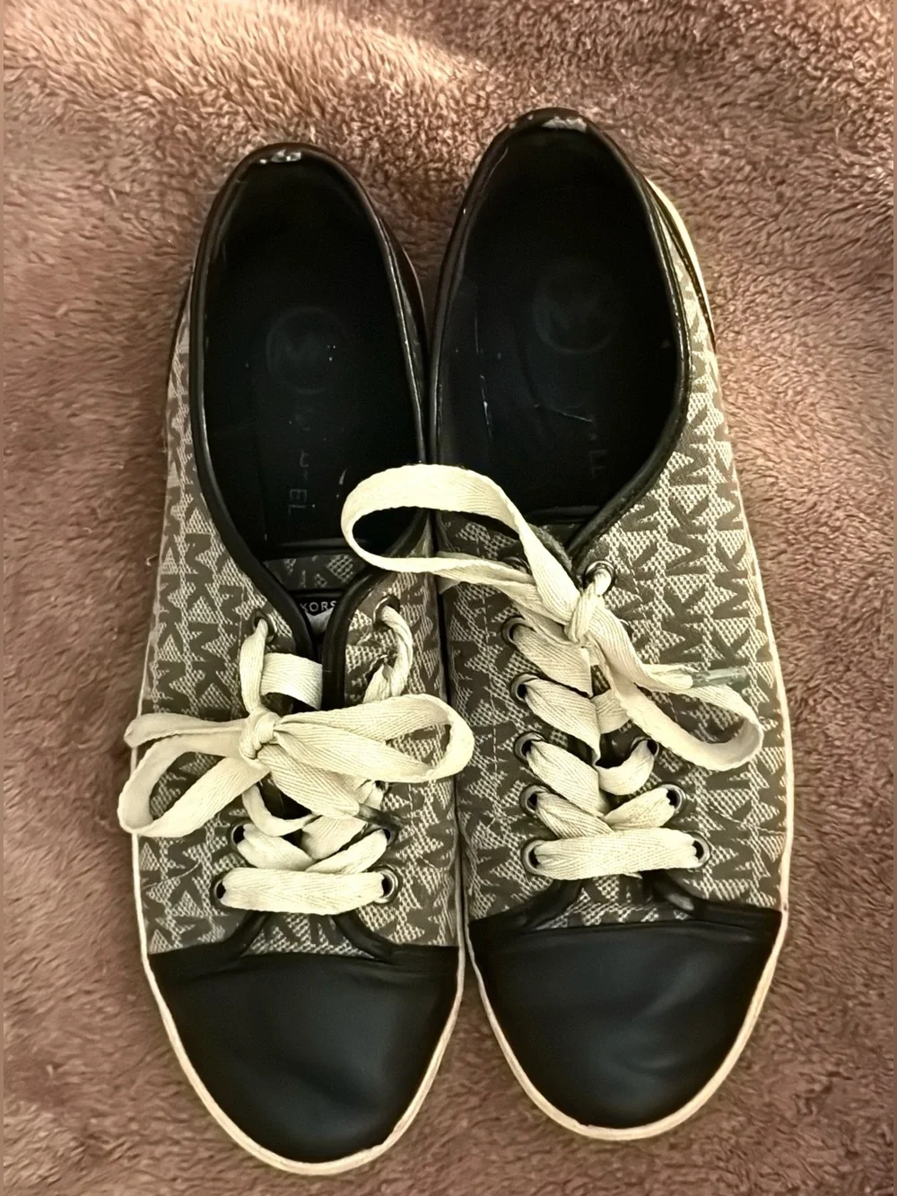 Michael Kors Black and Gray MK Logo Low-Top Sneakers
